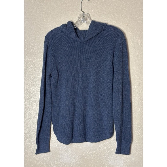 Lauren Ralph Lauren Cowl Neck Sweater Size L 100% Cotton Blue - Picture 2 of 7